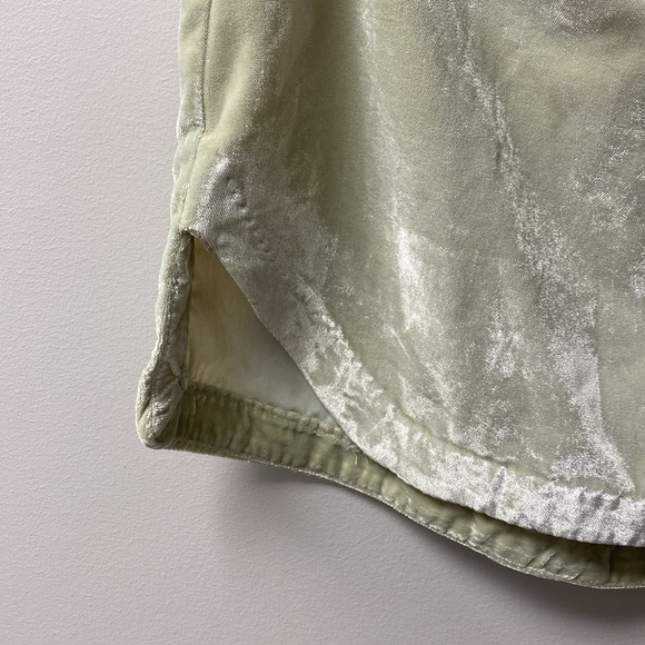 Free People Annalise Velvet Mini Skirt in Sage Green - Picture 3 of 9
